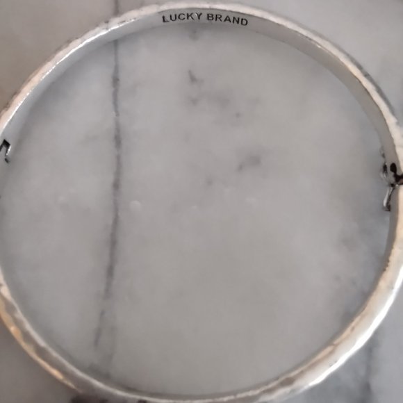 Lucky Brand Bracelet, Silver Bangle with Charm - Picture 5 of 6